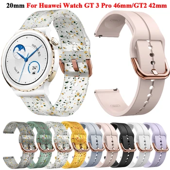 20 мм Силиконовый Ремешок Для Часов Huawei Watch GT3 Pro 43 мм/GT3/GT2 42 мм Ремешок Для Женщин Honor Magic 2 ES Smartwatch Браслет
