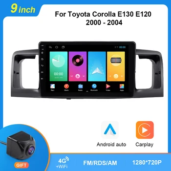 Android Автомобильный Радиоприемник Для Toyota Corolla E120 E130 2000-2004 Мультимедийный Видеоплеер Навигация WIFI GPS стерео Carplay 4G Головное Устройство