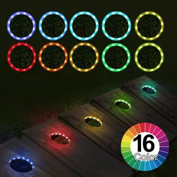ETOP 16 цветных RGB светодиодных фонарей Cornhole для игры в Cornhole, набор из 2