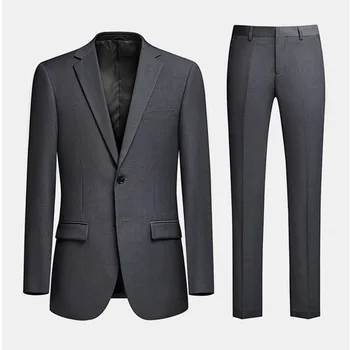 Lin2837-Мужские деловые костюмы серого цвета