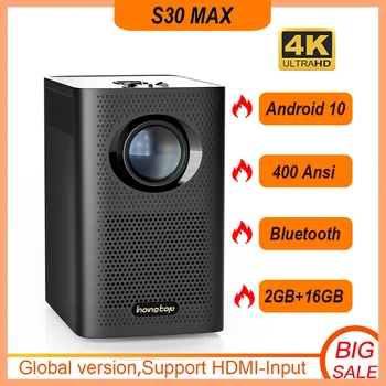 S30MAX Smart 4K Android WiFi Портативный 1080P Домашний Кинотеатр Видео LED Bluetooth Мини-проектор Android 10.0 Мини-проектор