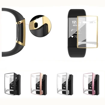 TPU Soft Shell Стеклянная Защитная Пленка Для Экрана Smartband Case Frame Для Fitbit Charge 3/4 Band Защитный Бампер Charge4 Аксессуар