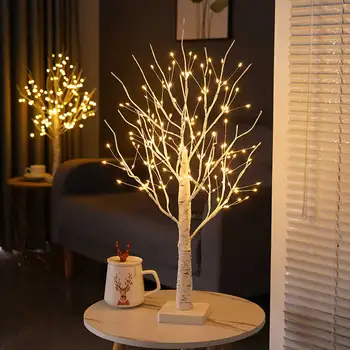 Березовая елка, светящаяся ветка, светильник для свадебной вечеринки, Рождественский декор, 24/144 светодиода, ночная светодиодная лампа, подходящая для домашней спальни