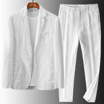 Высокое количество профессионального простого повседневного белья Для молодых людей, свободный Красивый белый костюм и брюки, сексуальный крутой комплект, бесплатная доставка