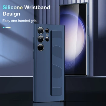 Для Samsung Galaxy S23 Ultra Case Портативный Силиконовый Браслет На Запястье С Защитой от Отпечатков Пальцев Защитный Чехол для Galaxy S23 Plus