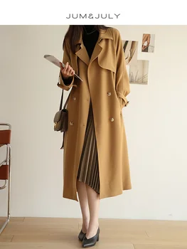 Женская ветровка 2023 года, новая корейская версия средней длины В британском стиле, популярное пальто для темперамента Весной этого года и