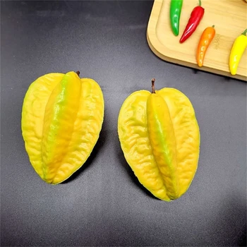 Искусственный фрукт Карамбола, имитация искусственного Звездчатого фрукта, декор из искусственного звездчатого фрукта, Фотография модели поддельных фруктов