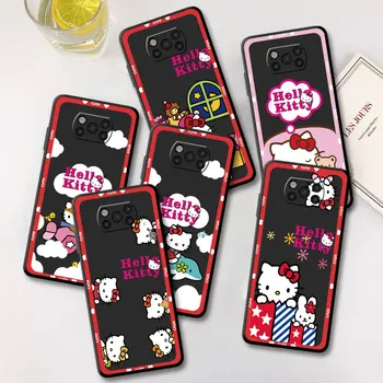 Милый Мультяшный Чехол Hello Kitty Для Xiaomi Mi Poco Poco X3 NFC X4 Pro Mi 11 Lite 11T 12 10T 9T 13 Note 10 Мягкая Задняя Крышка Телефона