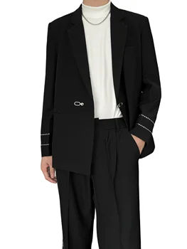 Модный мужской костюм в корейском стиле, модный корейский блейзер, оригинальный стильный комплект пиджаков высокого качества