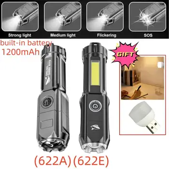 Мощный светодиодный фонарик Перезаряжаемый USB 18650 Водонепроницаемый Зум Рыбалка Охота 100000 Люмен Тактический Светодиодный фонарик