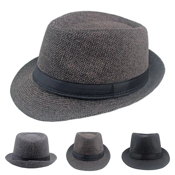 Новая джентльменская кепка, фетровая шляпа, Зимняя джазовая шляпа для папы на плоской подошве, теплая Классическая мужская модная шляпа в британском стиле для пожилых людей среднего возраста