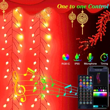Новейшие гирлянды-фейерверки RGB IC, Китайский новогодний светодиодный декор для вечеринки, свадебные Электронные Фейерверки С музыкальным ритмом