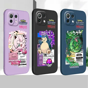 Противоударный Чехол с Аниме-Покемоном для Xiaomi Mi 9 SE 12T Pro 11 Pro 11T 10 Lite 10T 11 Lite 12T Pro Square Liquid Cover Мягкие Чехлы