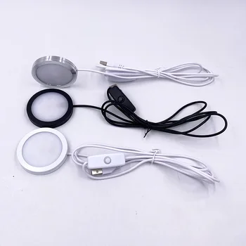 Светодиодный прожектор Ультратонкий USB 5V светодиодный мини-светильник для шкафа с переключателем 2 Вт ювелирный дисплей потолочный светильник для помещений, установленный на поверхности