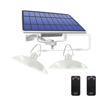 Солнечные подвесные светильники IP65, водонепроницаемая лампа с пультом дистанционного управления, двойная лампочка для уличного курятника и т. Д