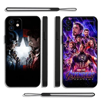 Чехол Для телефона Marvel's Avengers Для iPhone 15 14 13 12 11 Pro Max Mini X XR XSMAX SE 8 7 6S Plus Мягкий Жидкий Силиконовый Чехол