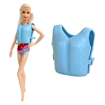 1 шт, случайный цвет, спасательный жилет, крутая одежда для плавания, пластиковый спасательный жилет, одежда для куклы Барби, Летние пляжные аксессуары для моря