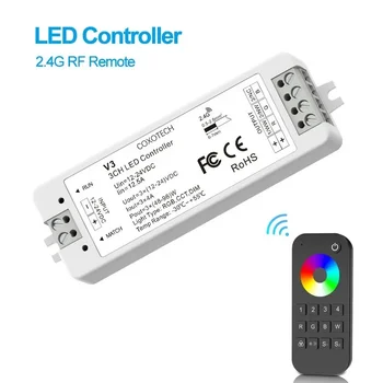 2.4 G Беспроводной светодиодный контроллер RF Пульт дистанционного управления для одноцветных CCT RGB RGBW светодиодных лент, светодиодный диммер освещения DC12V-24V