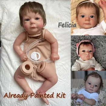 48 см Felicia Reborn Doll kit Популярное Милое Личико С 3D Раскрашенной Кожей Со Множеством Видимых Вен Незаконченные части Куклы с Корневыми Волосами