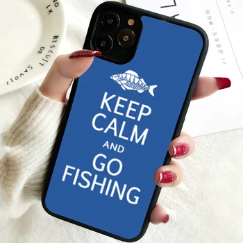 5 5S SE 2020 Чехол для Телефона Чехол для iPhone 6 6S 7 8 PLUS X XS XR 11 12 13 MINI 14 PRO MAX Резиновый Силиконовый Рыбалка Озеро Закат