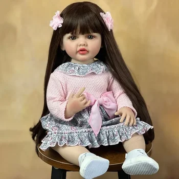55 см Красивая Имитация Детской Силиконовой куклы Силиконовая Кукла для всего тела, которую можно Чистить, Кукла-Возрождение, Кукла-девочка, игрушка, Выглядящая как Настоящие Детские куклы