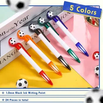 5шт Футбольная ручка для письма, выдвижные шариковые ручки, нескользящая ручка для ребенка