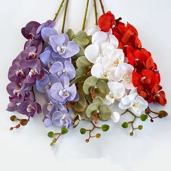 9 Головок Большой орхидеи в стиле ретро, Искусственные цветы, Мотылек, Бабочка, домашний декор, венок для вечеринок