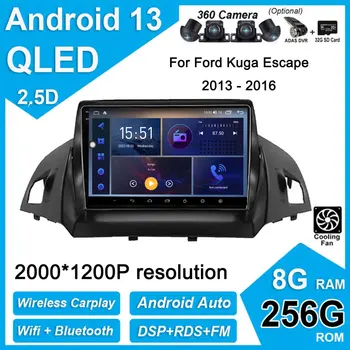 9-Дюймовый DSP Carplay Android 13 Для Ford Kuga Escape 2013-2016 Автомобильный Радио Мультимедийный Стереоплеер WiFi GPS Навигация Видео