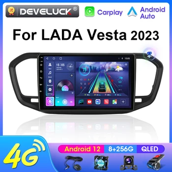 Android 12 Автомагнитола Для LADA Vesta NG 2023 2 Din Стерео Мультимедийный Видеоплеер GPS 4G WIFI Carplay Auto DVD QLED IPS Головное Устройство