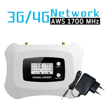 AWS 1700 МГц Ретранслятор Сигнала Celular 3G 4G 1700/2100 МГц Усилитель UMTS LTE Band 4 1700 Усилитель Северной И Южной Америки ЖК-Дисплей