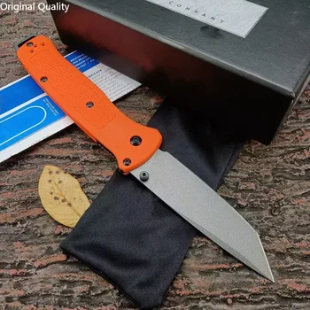 BM Bailout 537GY Knife Оранжевый (3,47 дюйма) Танто Простое Лезвие Открытый Кемпинг Охота Рыбалка Самооборона Многофункциональный Карманный Нож
