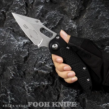 FOOH KNIFE STITCH Складной Нож С Лезвием MICRO D2 Stonewashed Blade TECH EDC Для Самообороны Военно-Тактические Карманные Ножи