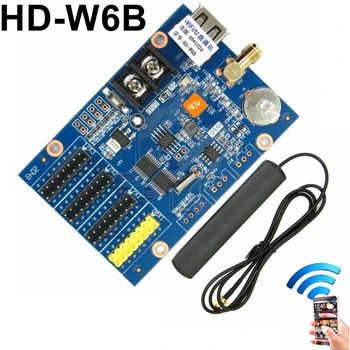 HD-W6B Wifi + USB Светодиодная Плата Управления 1024*48 Пикселей Беспроводной Одноцветный Светодиодный Контроллер P10, Плата привода модуля f3.75