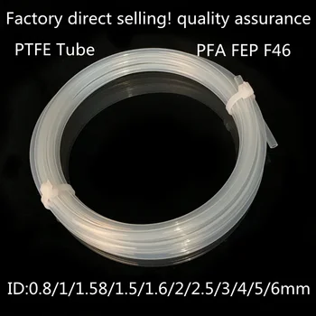 Id трубки из ПТФЭ 0.8 1 1.5 1.6 2 2.5 3 4 5 6 мм F46 PFA FEP Изолированный Шланг Жесткая Труба Температура Коррозионная Стойкость 600 В