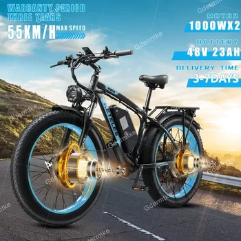 K800-Электрический Велосипед Мощностью 2000 Вт С Двойным двигателем и Приводом на два колеса 48V23AH Горный Внедорожный EBike 26 * 4,0-Дюймовая Толстая Шина Снежный Электрический Велосипед