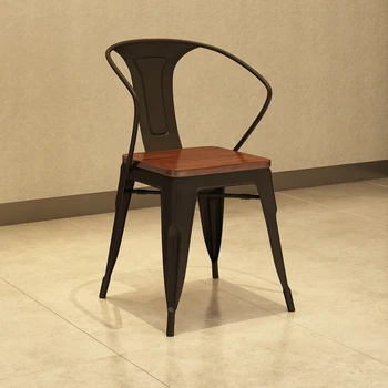 Louis Fashion Железный обеденный стул Кофейный ресторан, Креативный Европейский Ретро-Винтажный индустриальный стиль, простой металлический стул