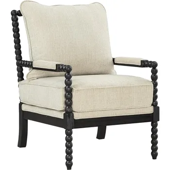 OSP Мебель для дома Eliza Spindle Акцентный Стул из Льняной Ткани со стульями из Черного Дерева для гостиной papasan chair