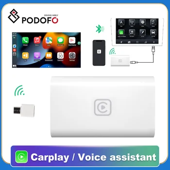 Podofo Оригинальное автомобильное приложение для проводной синхронизации с приложением для беспроводной синхронизации, оригинальное обновление системы автомобиля, медиаплеер, Голосовой ассистент Wi-Fi
