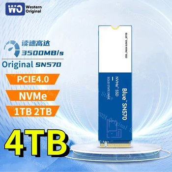 Western Original НОВЫЙ Синий SSD SN570 NVMe 4 ТБ 2 ТБ 1 ТБ 8 ТБ PCIe 4,0* 4 M.2 2280 Внутренний Твердотельный Накопитель Для Ноутбуков PC PS5 SSD