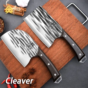XTL Аутентичный бытовой нож для резки мяса, кухонный нож, нож древней ковки и для измельчения костей, нож высокой твердости и остроты