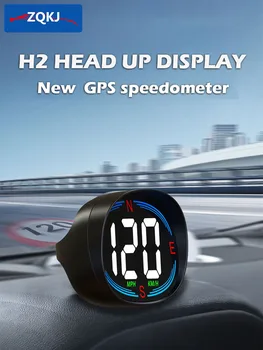 ZQKJ H2 HUD GPS Головной Дисплей Спидометр КМ/ч Универсальная Автоэлектронная Сигнализация Подключи И Играй Аксессуары Для Автомобилей
