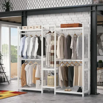 Бамбуковая вешалка для одежды Шкаф для спальни Большая система шкафов Вешалка для одежды для подвешивания одежды Шкаф для вещей Органайзер Деревянный