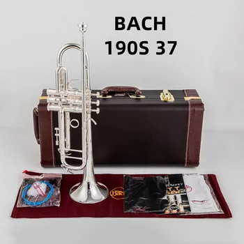 Бах Страдивари 190s-37 50-летие Серебряная труба Плоский инструмент Латунные струны