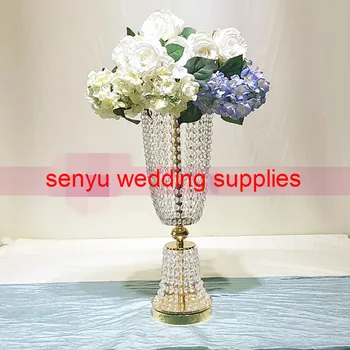 бесплатная доставка серебряная или золотая акриловая подставка для цветов, центральные элементы свадебного стола для свадебного мероприятия senyu0156