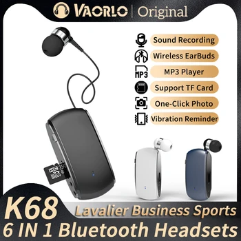 Бизнес-гарнитуры VAORLO 6 В 1 Bluetooth + MP3-плеер + Запись голоса + Воспроизведение с TF-карты + Фото в один клик + Напоминание о вибрации