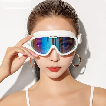 Водонепроницаемая и противотуманная оправа высокой четкости, очки для плавания высокой четкости, прозрачные очки для защиты глаз, модные очки для плавания