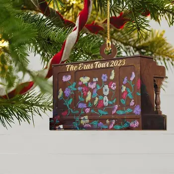 Деревянный орнамент The Erass Tour 2023, детское пианино, Новогодняя подвеска в виде автомобиля, Мультяшный декор для комнаты, Рождественская подвесная вечеринка