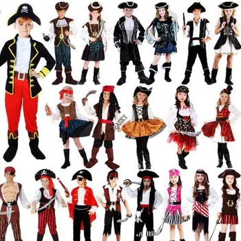 детский костюм пирата на Хэллоуин на пурим, роскошная детская рубашка для мальчиков и девочек, детский карнавальный костюм пираты Карибского моря, детский костюм