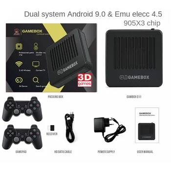 Игровая приставка для видеоигр G11 HD TV, двойная система Android 9.0, беспроводная игровая приставка PSP для NDS DC, NES