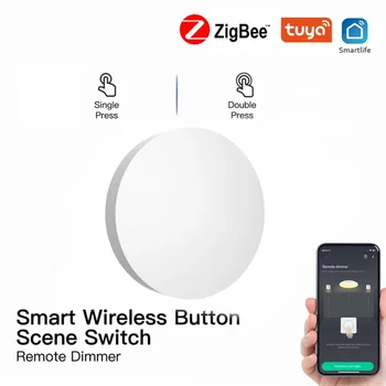 Кнопка Беспроводного Переключателя Zigbee Home Mini Smart Zigbee Scene Switch Двухстороннее Управление Умным Домом Для Приложения Tuya